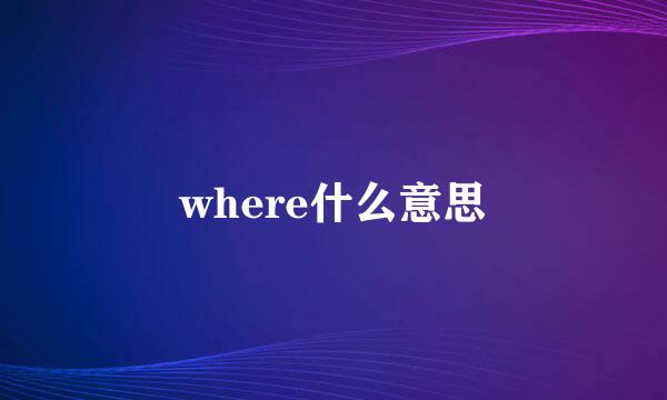 where什么意思