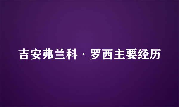 吉安弗兰科·罗西主要经历