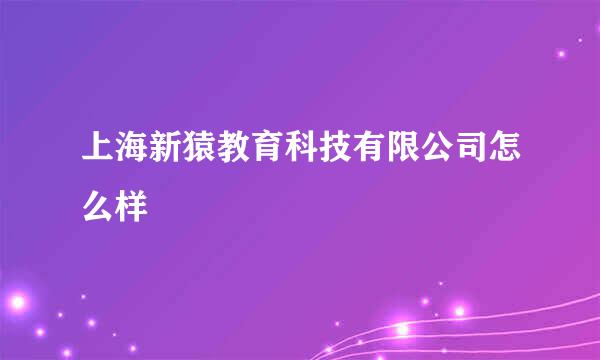 上海新猿教育科技有限公司怎么样