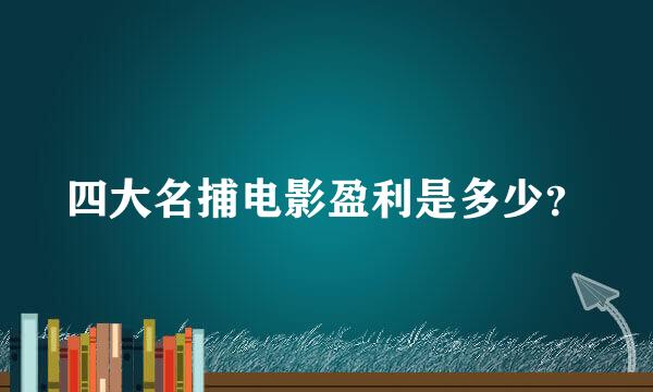 四大名捕电影盈利是多少？