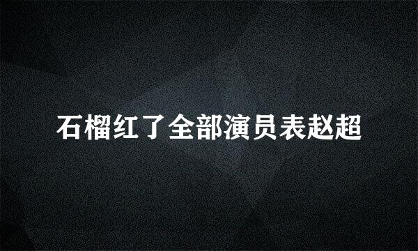 石榴红了全部演员表赵超