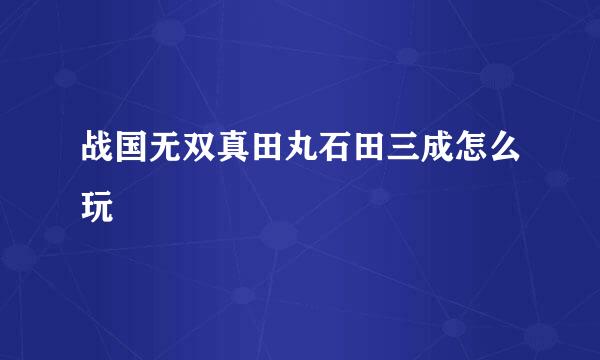 战国无双真田丸石田三成怎么玩