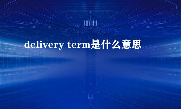 delivery term是什么意思