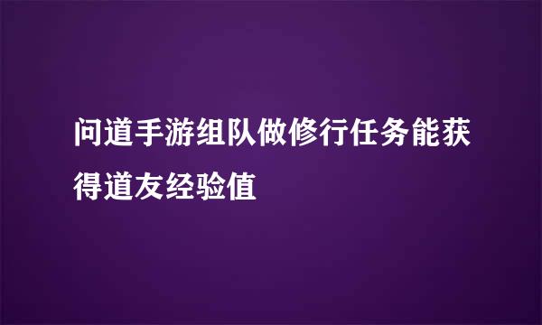 问道手游组队做修行任务能获得道友经验值