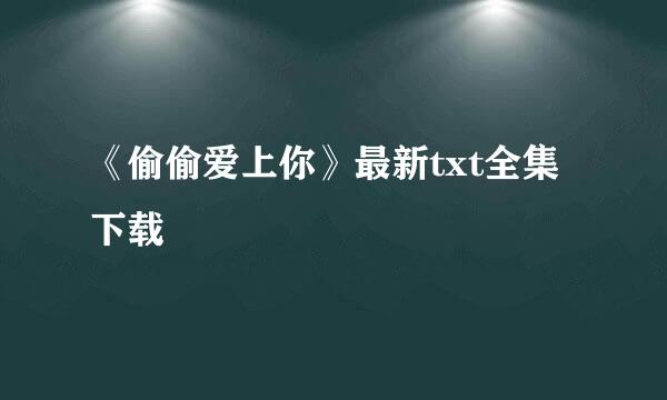 《偷偷爱上你》最新txt全集下载