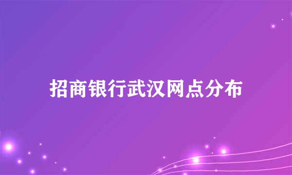 招商银行武汉网点分布