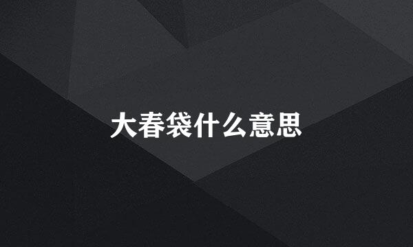 大春袋什么意思