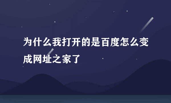 为什么我打开的是百度怎么变成网址之家了