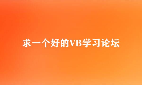 求一个好的VB学习论坛