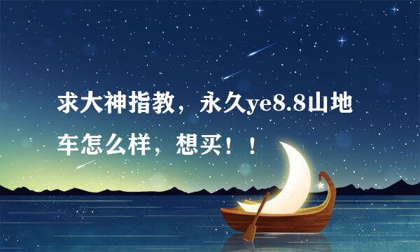 求大神指教，永久ye8.8山地车怎么样，想买！！