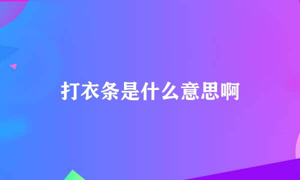 打衣条是什么意思啊