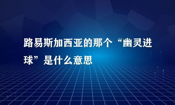 路易斯加西亚的那个“幽灵进球”是什么意思