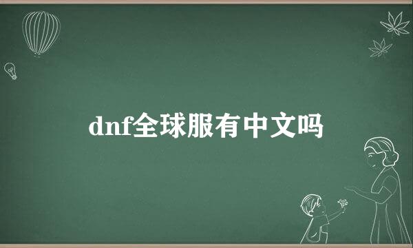 dnf全球服有中文吗