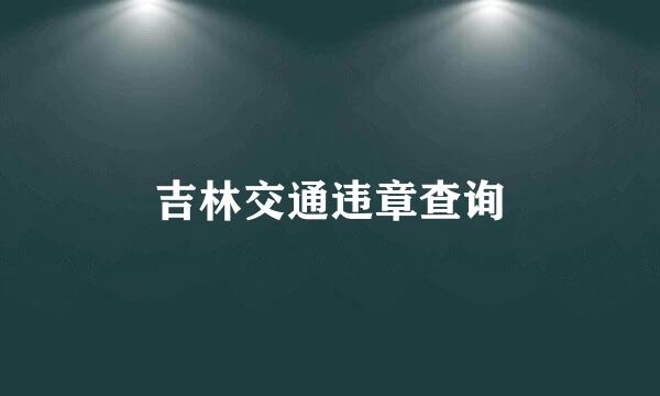 吉林交通违章查询