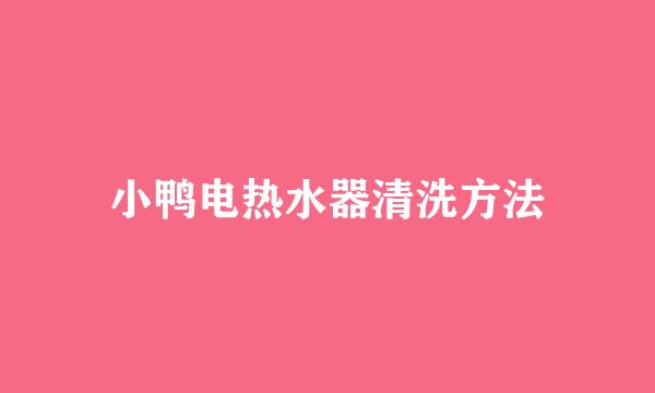 小鸭电热水器清洗方法