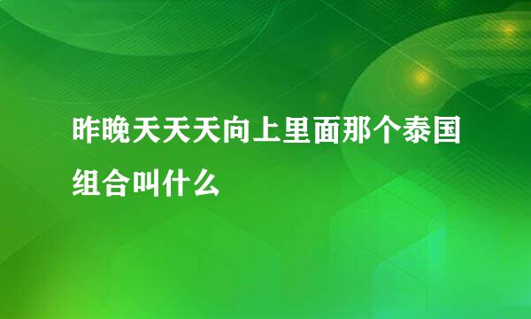 昨晚天天天向上里面那个泰国组合叫什么