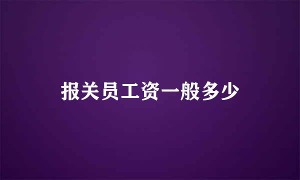 报关员工资一般多少