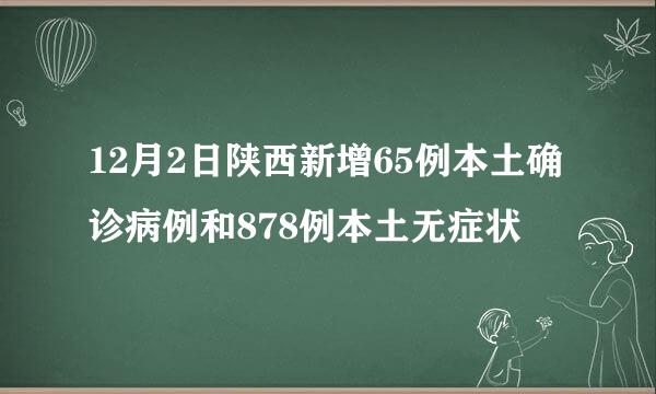 12月2日陕西新增65例本土确诊病例和878例本土无症状