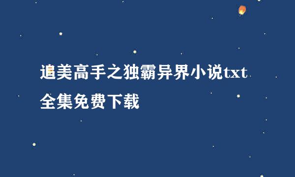 追美高手之独霸异界小说txt全集免费下载