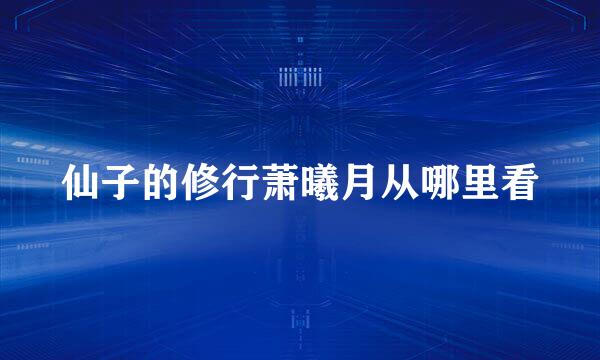 仙子的修行萧曦月从哪里看