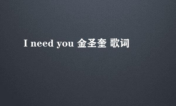 I need you 金圣奎 歌词