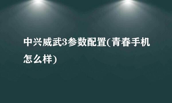 中兴威武3参数配置(青春手机怎么样)