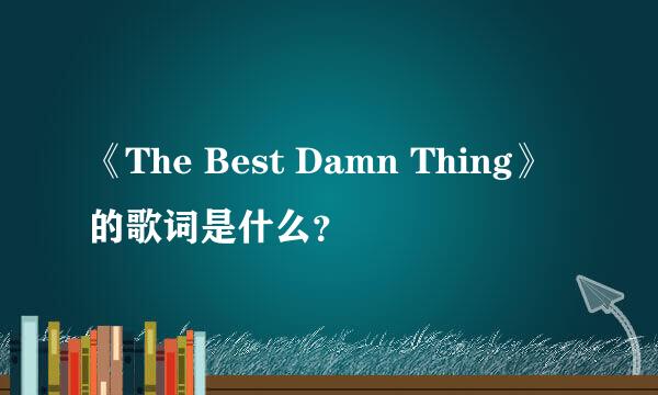 《The Best Damn Thing》的歌词是什么？