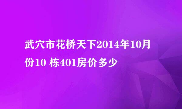 武穴市花桥天下2014年10月份10 栋401房价多少