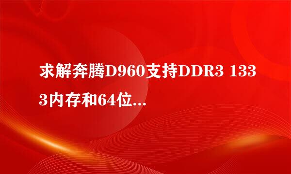 求解奔腾D960支持DDR3 1333内存和64位系统吗？