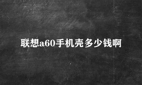 联想a60手机壳多少钱啊