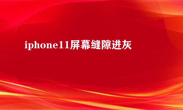 iphone11屏幕缝隙进灰