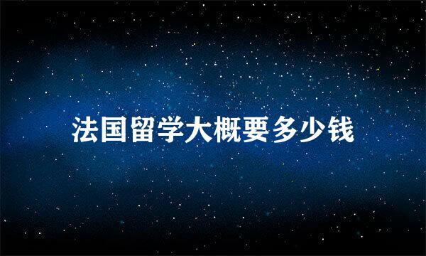 法国留学大概要多少钱