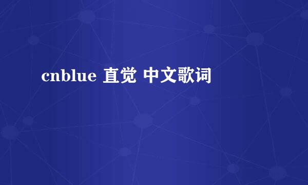 cnblue 直觉 中文歌词