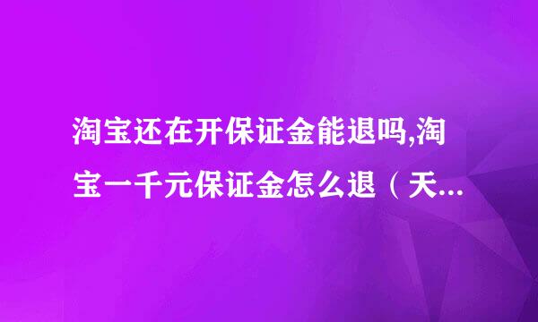 淘宝还在开保证金能退吗,淘宝一千元保证金怎么退（天猫开店保证金能退吗）