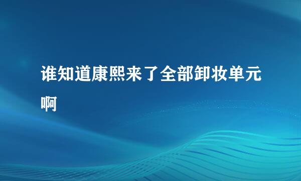 谁知道康熙来了全部卸妆单元啊