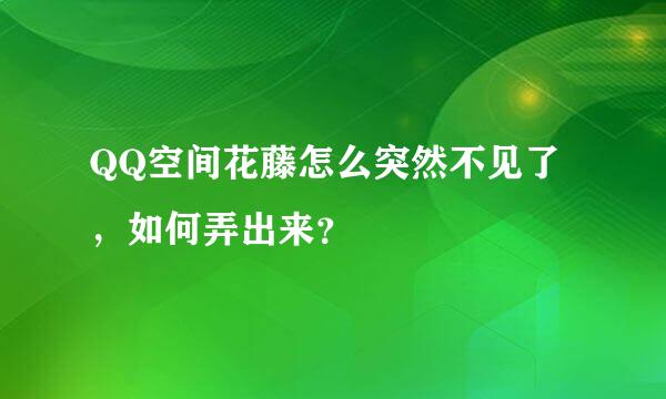 QQ空间花藤怎么突然不见了，如何弄出来？