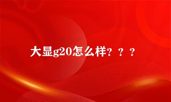 大显g20怎么样？？？