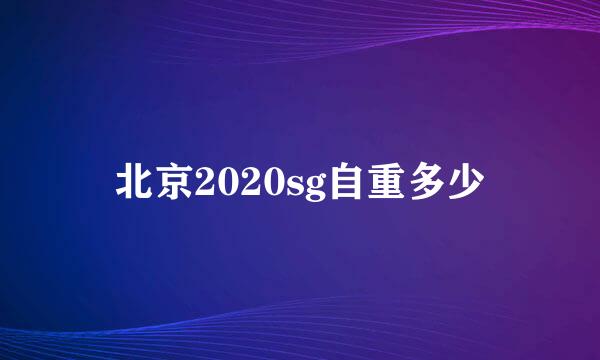 北京2020sg自重多少