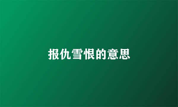 报仇雪恨的意思