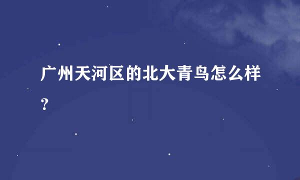 广州天河区的北大青鸟怎么样？