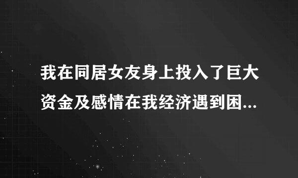 我在同居女友身上投入了巨大资金及感情在我经济遇到困难时她竟然一分一毫也不出然后离我而去？