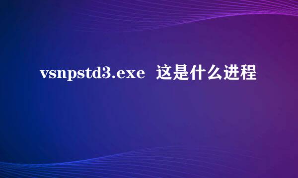 vsnpstd3.exe  这是什么进程