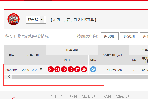 2020104期的福彩号是多少？