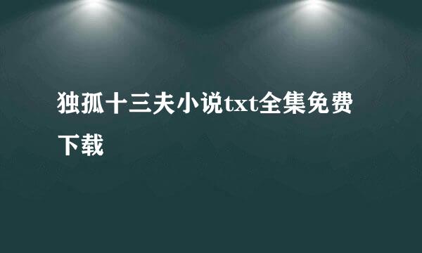 独孤十三夫小说txt全集免费下载