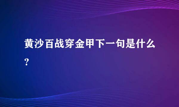 黄沙百战穿金甲下一句是什么？