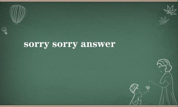 sorry sorry answer