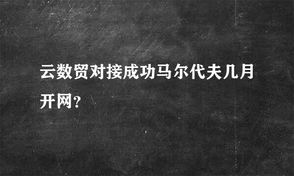 云数贸对接成功马尔代夫几月开网？