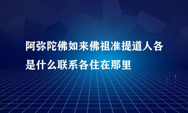 阿弥陀佛如来佛祖准提道人各是什么联系各住在那里