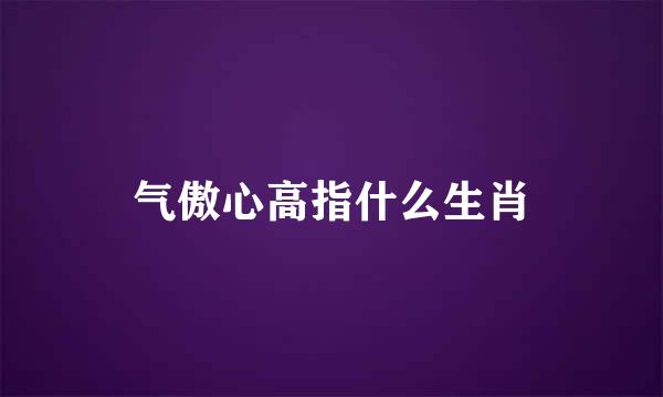 气傲心高指什么生肖