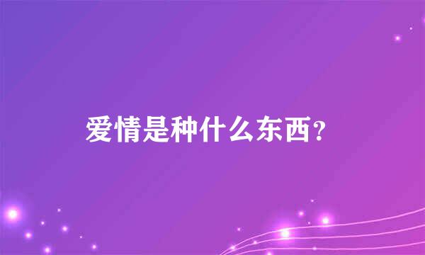 爱情是种什么东西？